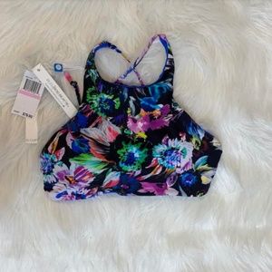 NEW Bleu Rod Beattie Floral Bikini Crop Swim Top